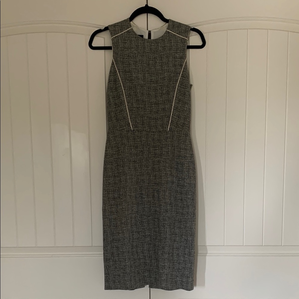 Gray and Black Halter Sheath Midi Dress